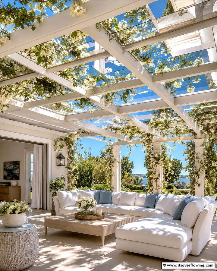 Add Elegance With Mirrored Pergola Panels - 25 Garden Mirror Ideas to Enhance Outdoor Spaces