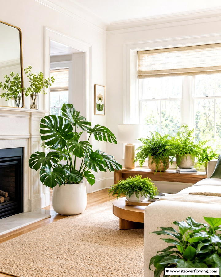 Add Greenery with Potted Plants - 25 Magnolia Living Room Ideas for Timeless Elegance