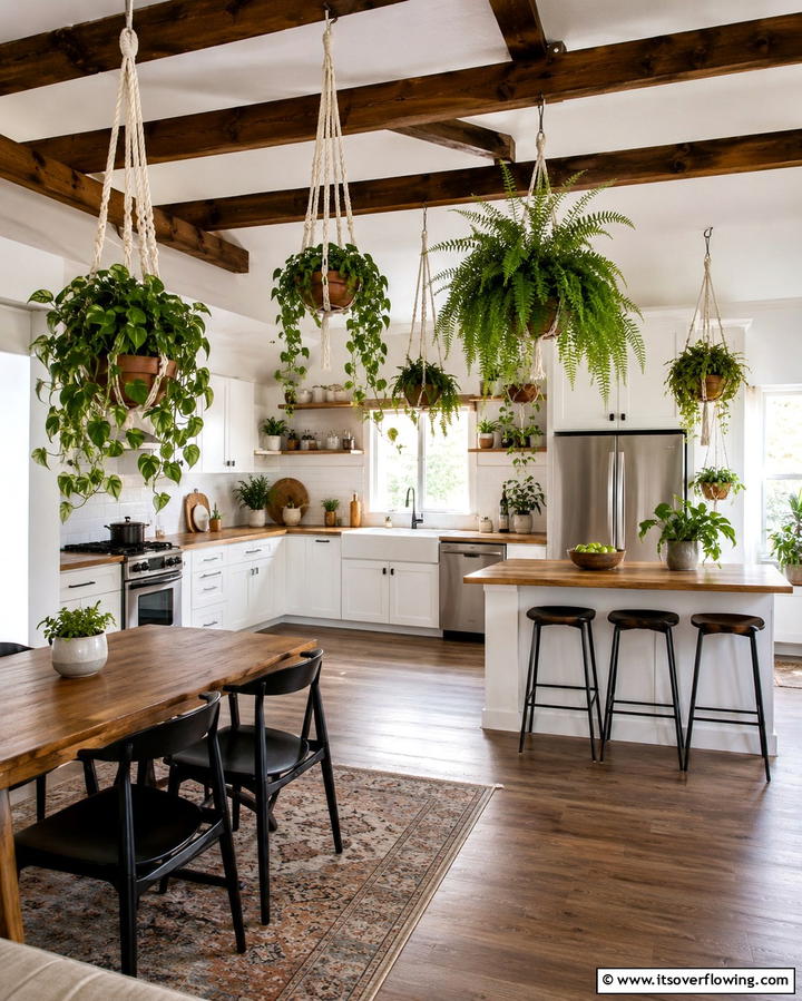 Add Indoor Hanging Plants - 30 Eclectic Bohemian Maximalist Decor Ideas for Vibrant Homes