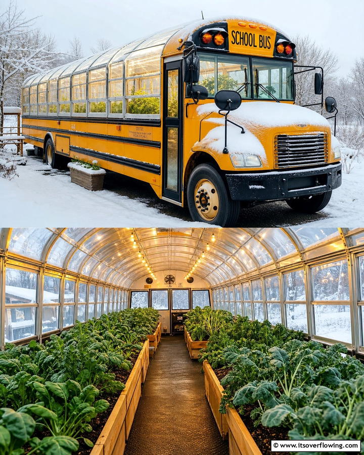 Add Insulation for Temperature Regulation - 20 School Bus Greenhouse Ideas for Sustainable Living