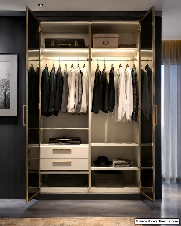 Add Lighting Inside the Closet - 25 Small Closet Storage Ideas to Maximize Space