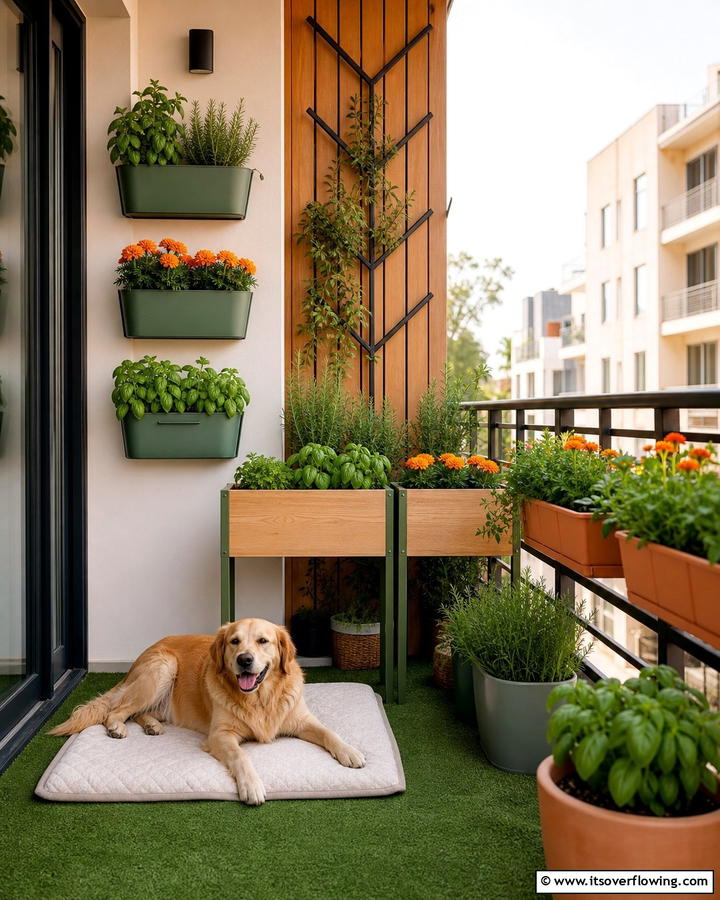 Add Planters with Dog Safe Plants - 20 Dog Balcony Ideas for Your Furry Friend’s Comfort