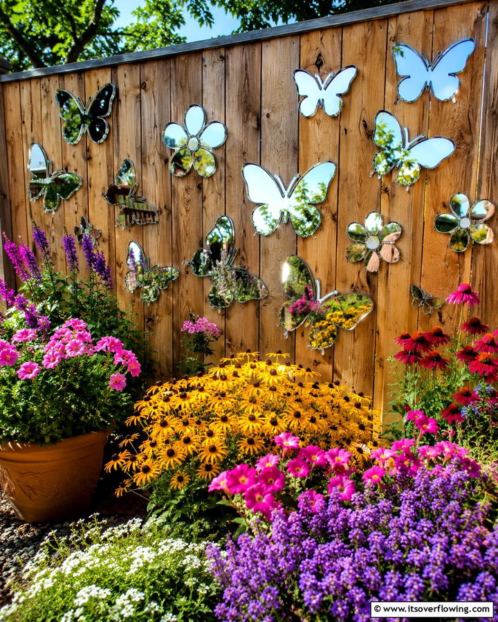 Add Playfulness With Decorative Mirrored Shapes - 25 Garden Mirror Ideas to Enhance Outdoor Spaces