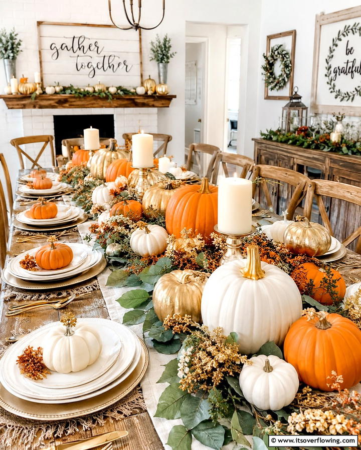 Add Pumpkin Centerpieces - 25 Fall Table Decor Ideas for a Seasonal and Festive Dining Experience