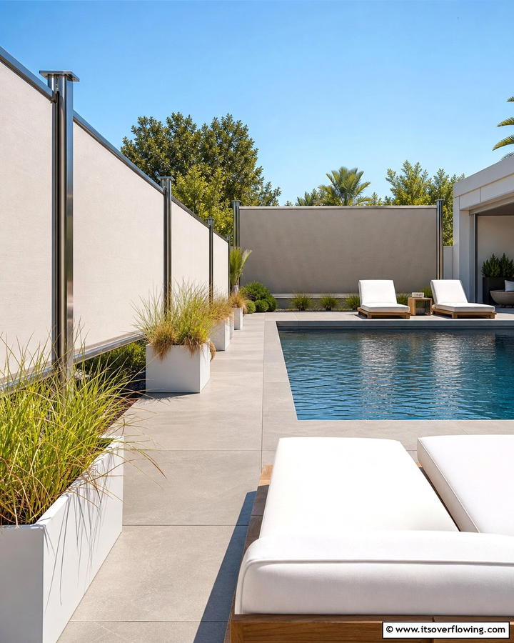 Add Retractable Privacy Screens - 20 Pool Privacy Ideas to Enhance Your Outdoor Space