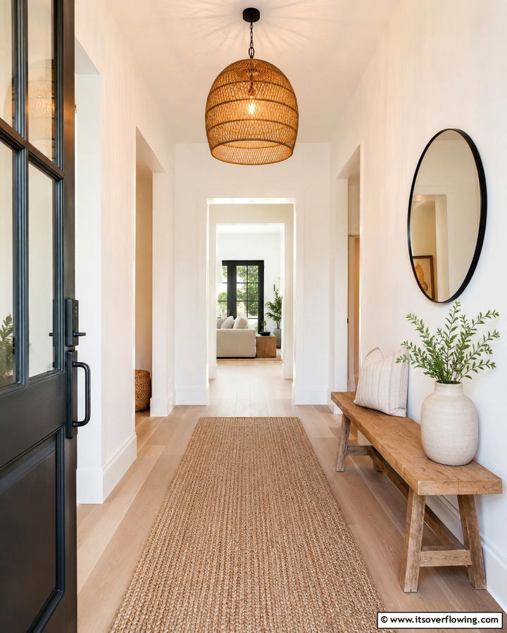 Add Statement Pendant Lighting - 30 Bohemian Hallway Decor Ideas for a Welcoming Entryway