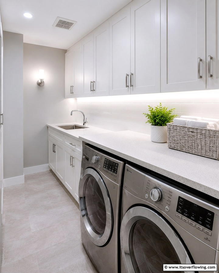 Add Task Lighting - 20 Stackable Laundry Room Ideas for Small Spaces