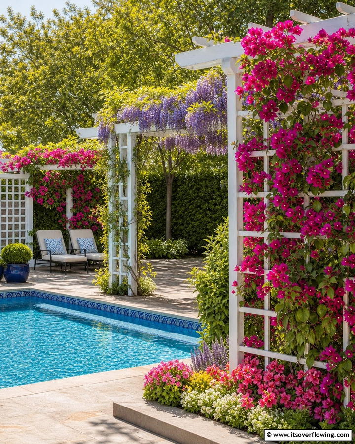 Add Trellises for Partial Privacy - 20 Pool Privacy Ideas to Enhance Your Outdoor Space