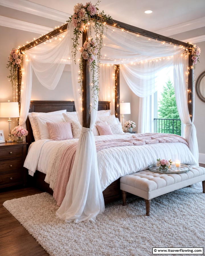 Add a Canopy for a Romantic Touch - 25 Bedroom Layout Ideas for Optimal Space Use
