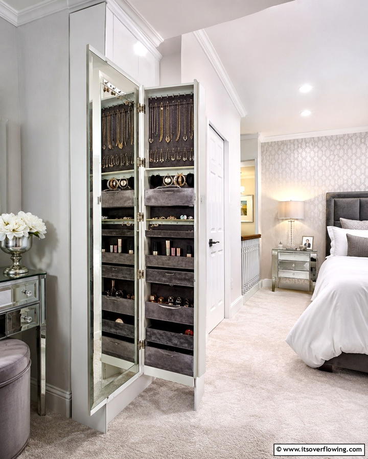 Add a Closet Door Mirror with Hidden Storage - 25 Small Closet Storage Ideas to Maximize Space
