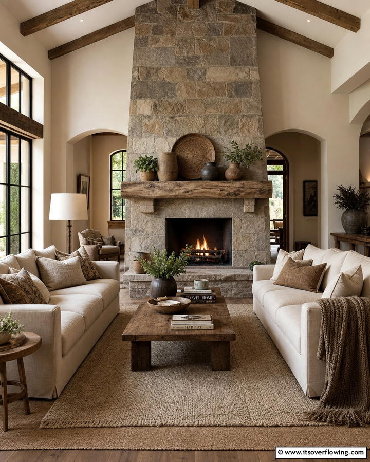 Add a Cozy Fireplace - 25 Earthy Living Room Decor Ideas for a Cozy Ambiance