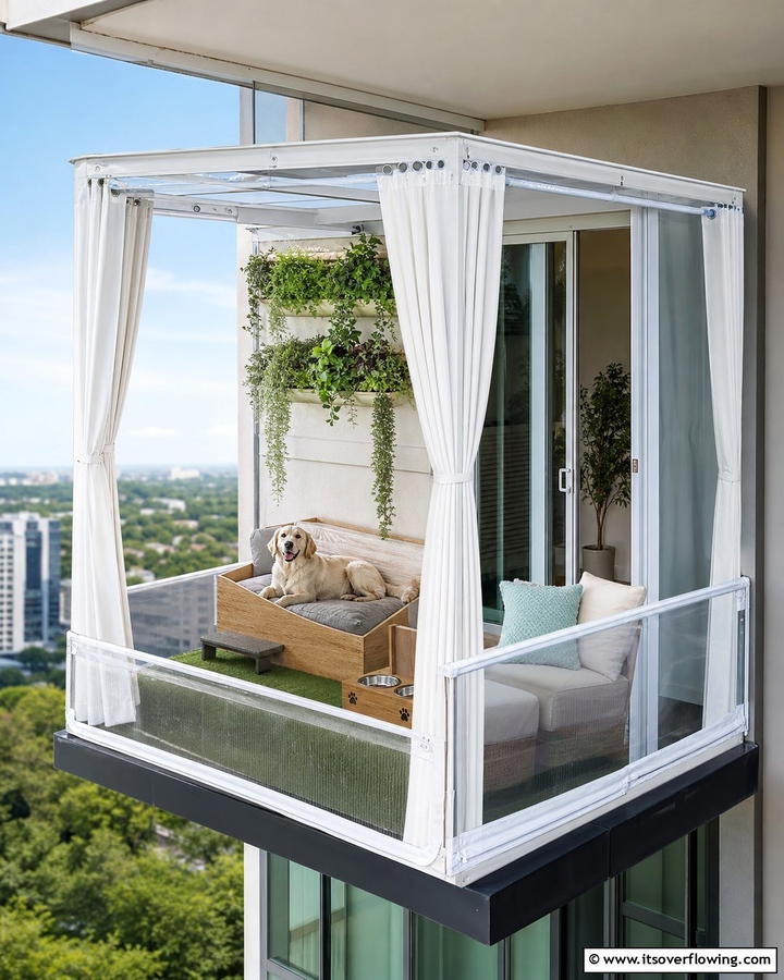 Add a Dog Friendly Wind Blocker - 20 Dog Balcony Ideas for Your Furry Friend’s Comfort