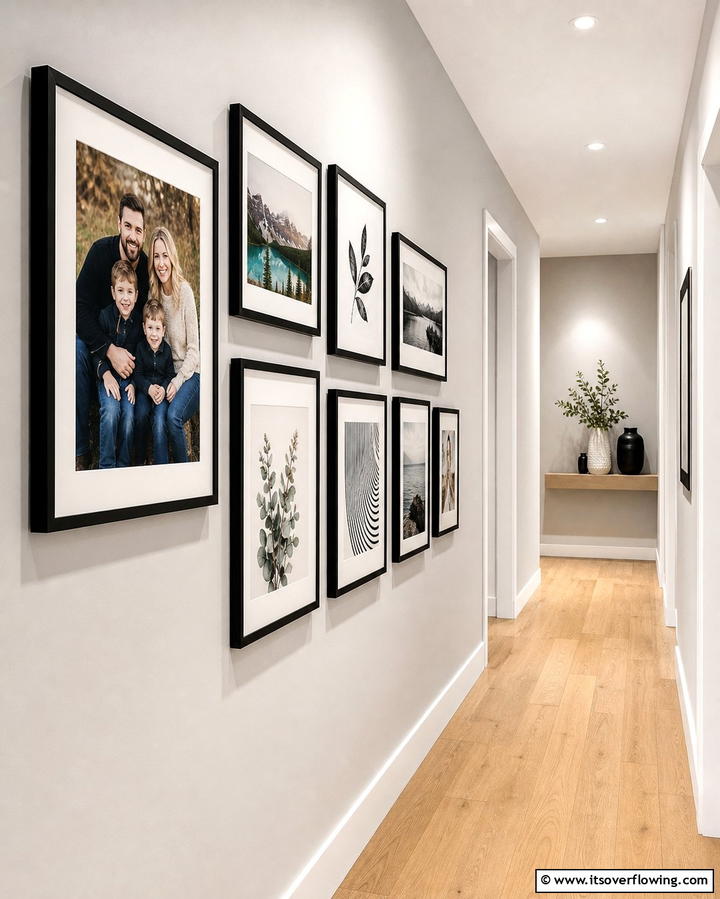 Add a Gallery Wall for Personality - 25 Narrow Hallway Ideas to Maximize Space and Style