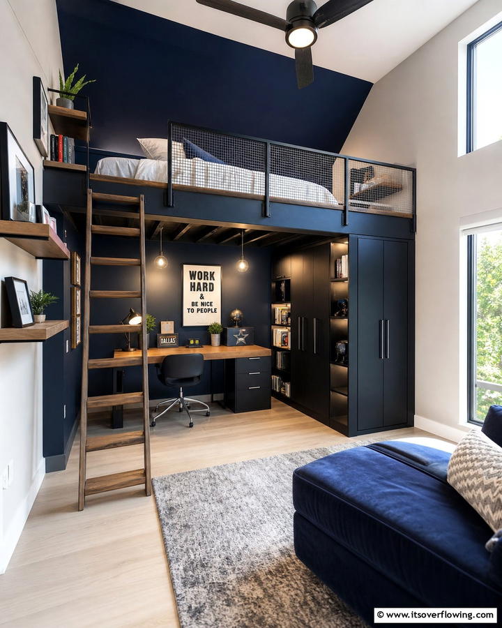 Add a Loft Bed for Vertical Space Optimization - 20 L-shaped Bedroom Layout Ideas for Optimal Space Use