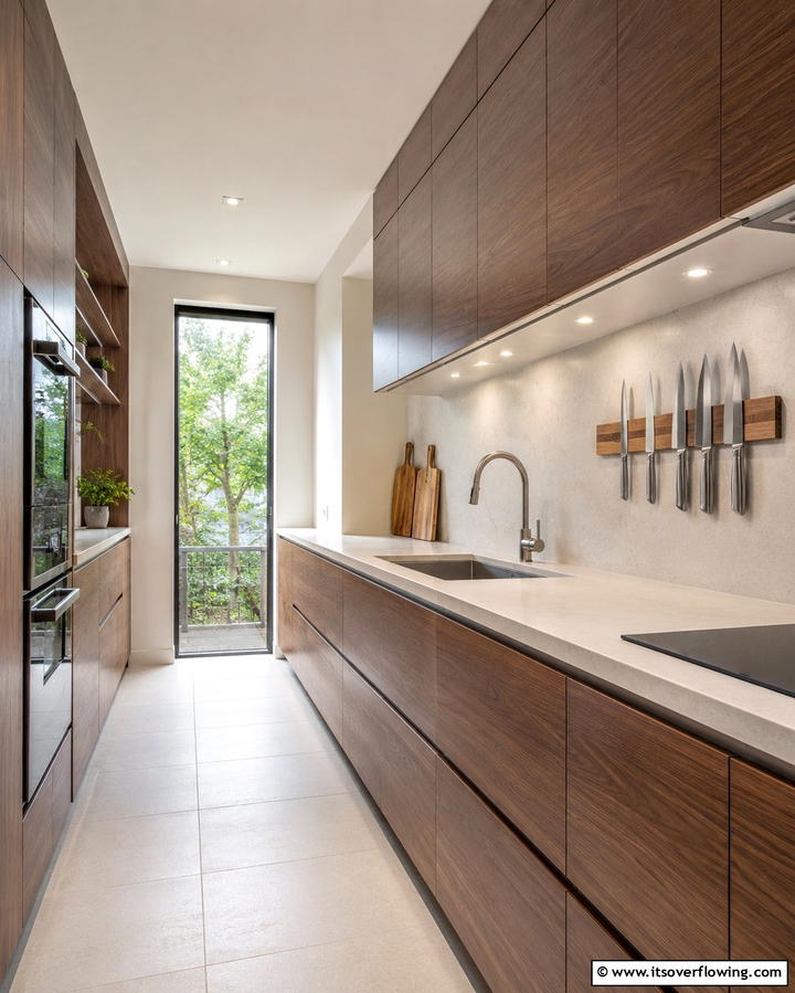 Add a Magnetic Knife Strip - 25 Small Galley Kitchen Ideas on a Budget