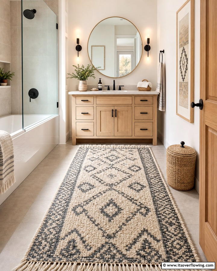 Add a Rug for Warmth - 25 Guest Bathroom Ideas for a Welcoming Space