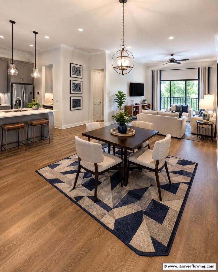Add a Rug to Define the Space - 25 Small Dining Room Ideas for Compact Spaces