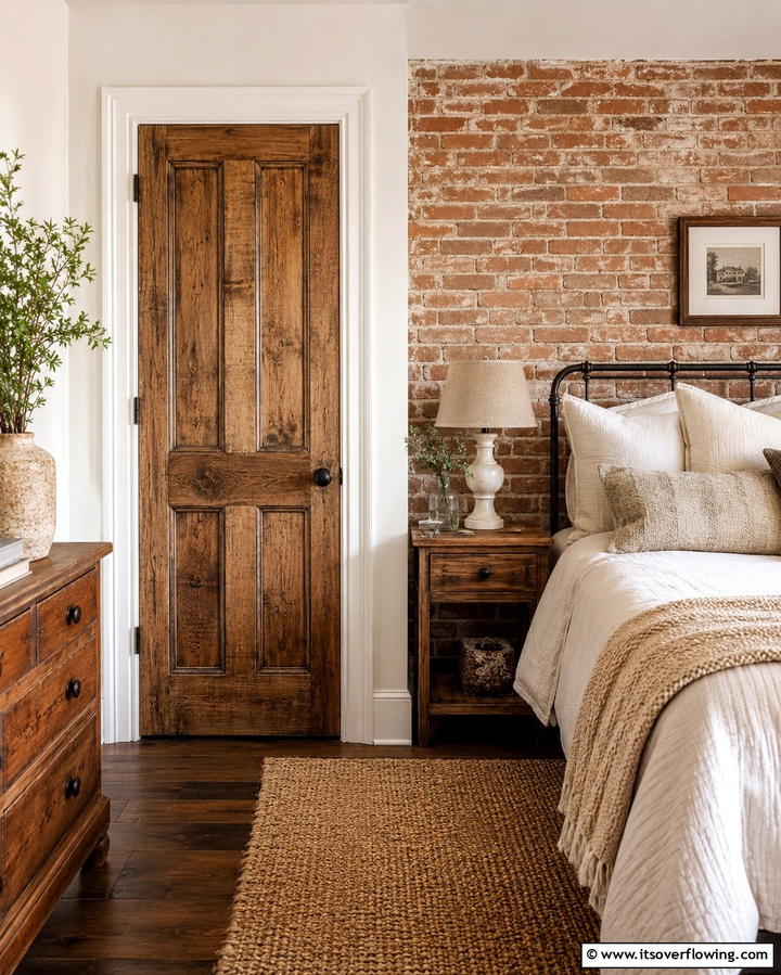 Add a Rustic Touch with Wooden Panels - 25 Creative Bedroom Door Decorating Ideas for Style