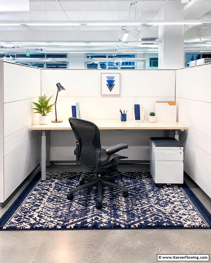 Add a Small Rug - 25 Cubicle Decor Ideas to Personalize Your Workspace
