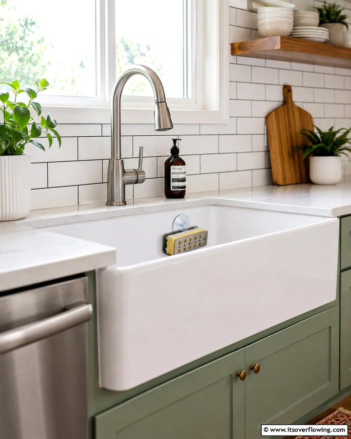 Add a Sponge Holder with Suction Cups - 20 Kitchen Sink Organization Ideas to Maximize Space