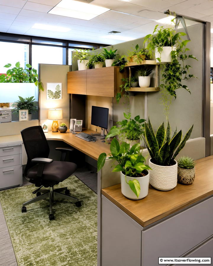 Add a Touch of Greenery - 25 Cubicle Decor Ideas to Personalize Your Workspace