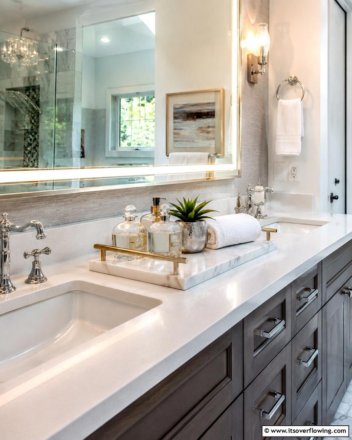 Add a Vanity Tray - 25 Bathroom Staging Ideas to Sell Your Home Faster