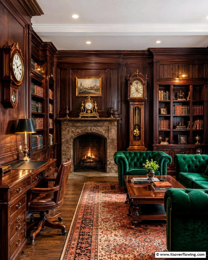 Adding Antique Clocks for Nostalgia - 25 Dark Academia Interior Design Ideas for Sophistication