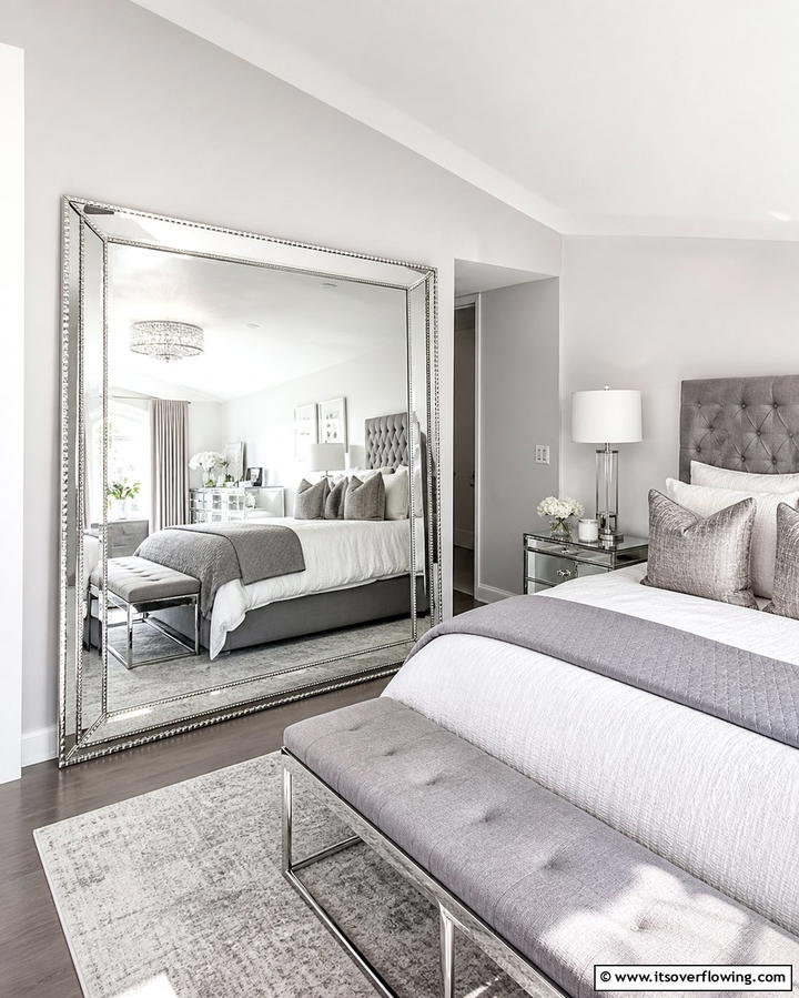 Adding Mirrors for Depth and Brightness - 25 Low Sloped Ceiling Bedroom Ideas for Unique Spaces