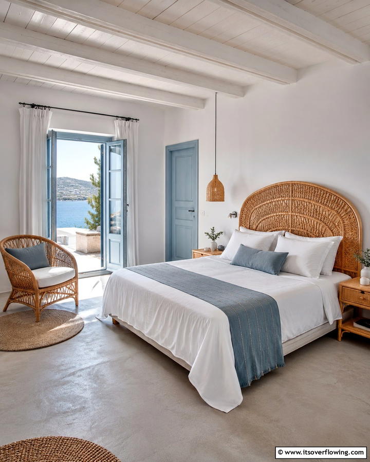 Adding Wicker or Rattan Furniture - 25 Greek Bedroom Design Ideas for a Mediterranean Feel