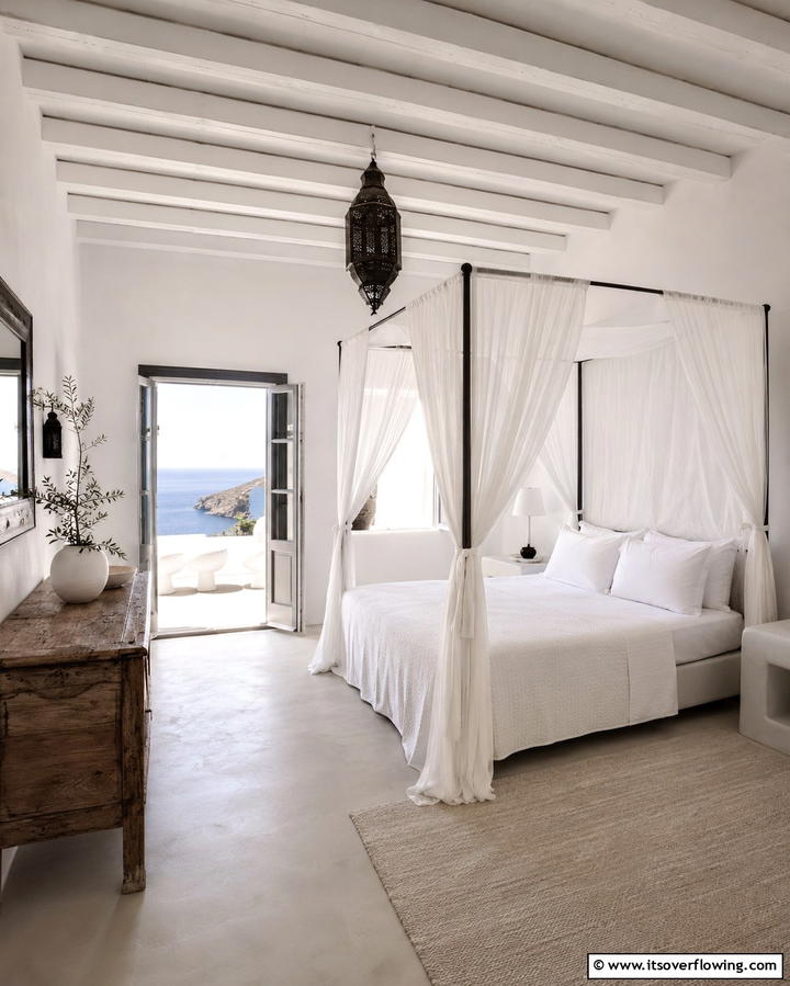 Adding a Canopy Bed - 25 Greek Bedroom Design Ideas for a Mediterranean Feel