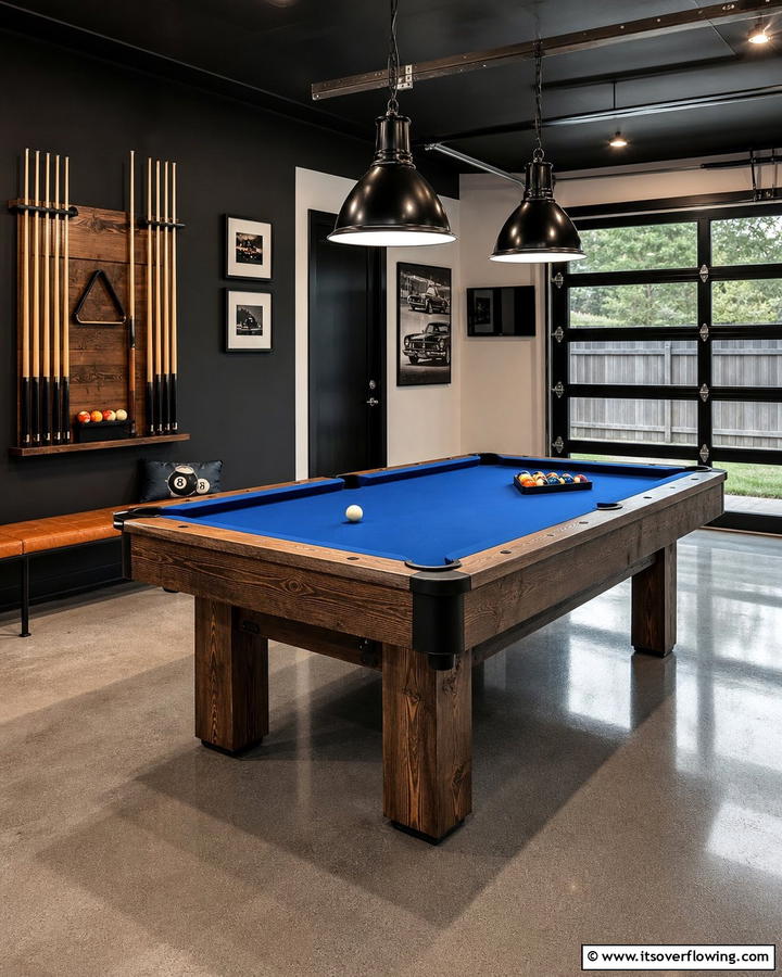 Adding a Pool Table as the Centerpiece - 30 Garage Game Room Ideas for Ultimate Entertainment Zones