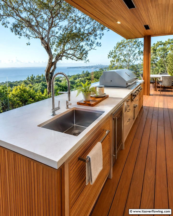 Adding an Outdoor Sink Station - 25 Outdoor Kitchen on Deck Ideas for Seamless Entertaining
