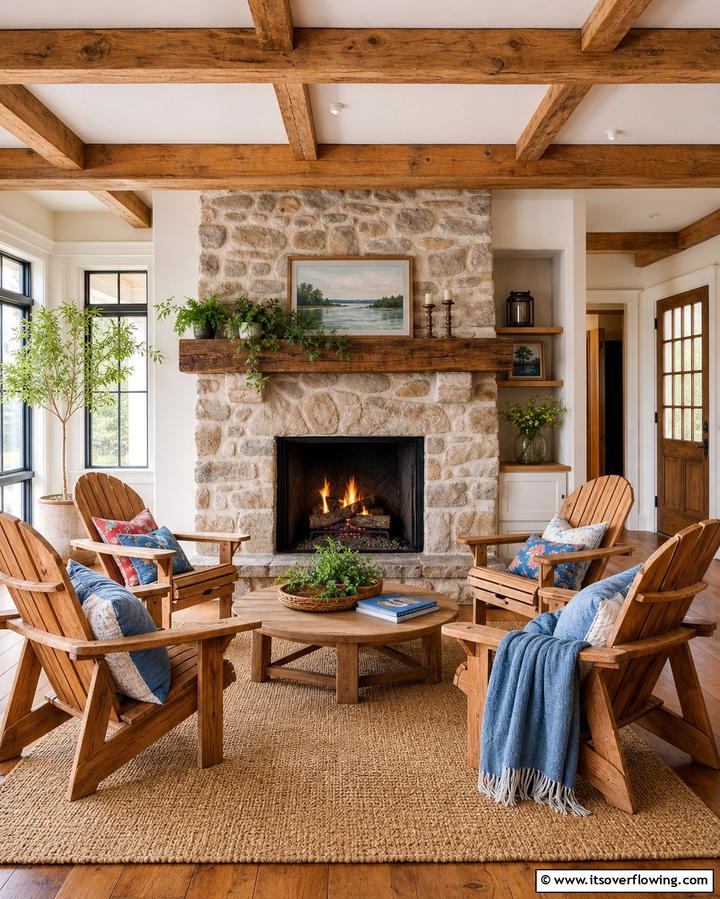 Adirondack Chairs for a Casual VibeOne - 25 Chairs in Front of Fireplace Ideas for Cozy Vibes