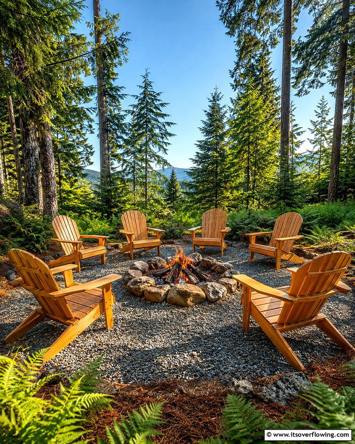 Adirondack Chairs for a Rustic Vibe - 25 Fire Pit Seating Ideas to Enhance Your Outdoor Space