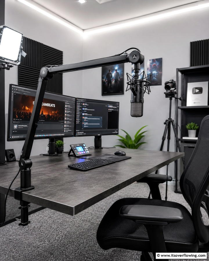Adjustable Boom Arm for Microphone - 20 Streaming Setup Ideas for Ultimate Entertainment