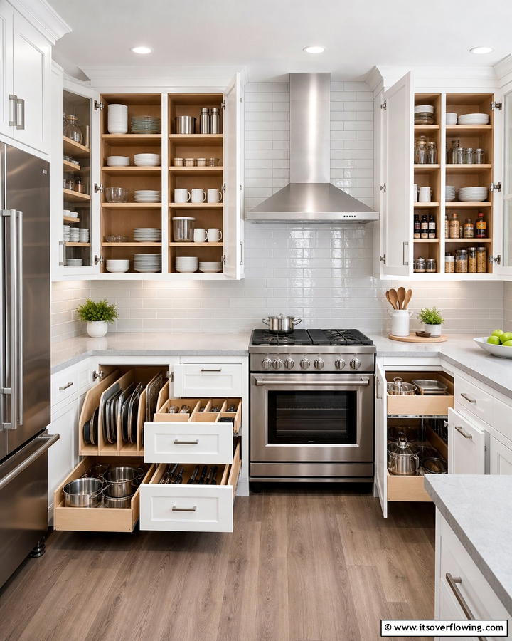 Adjustable Cabinet Organizers - 21 Kitchen Cabinet Organization Ideas for Clutter-Free Spaces