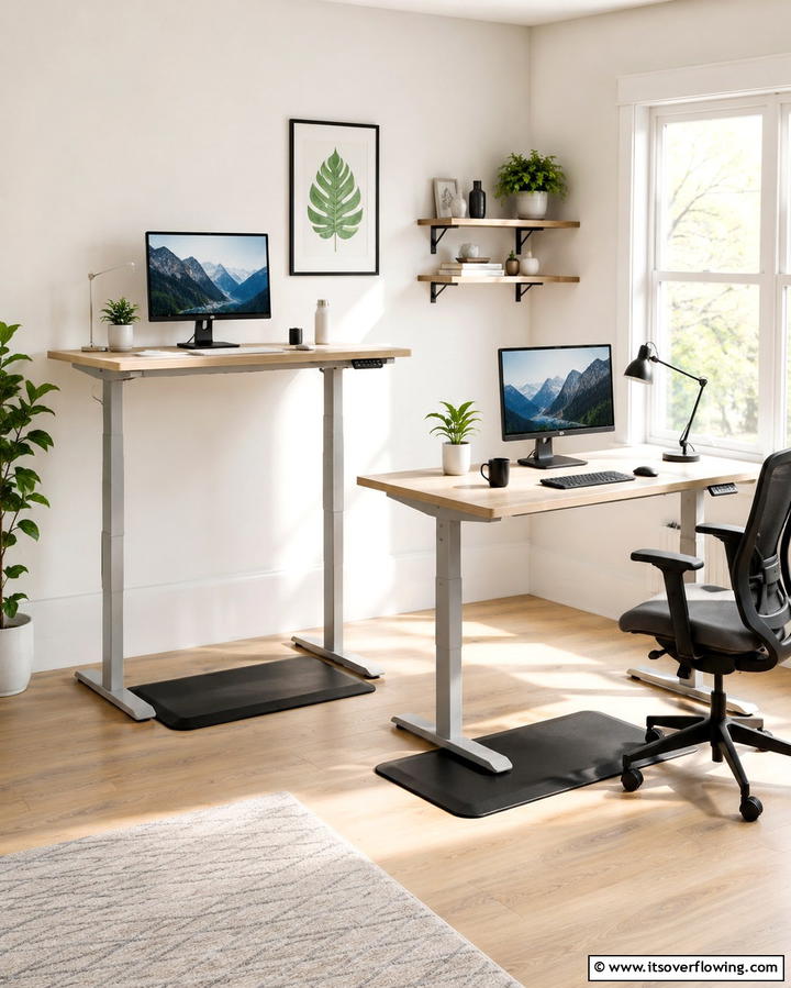 Adjustable Desk Heights for Comfort - 25 Home Office for Couples Ideas and Designs