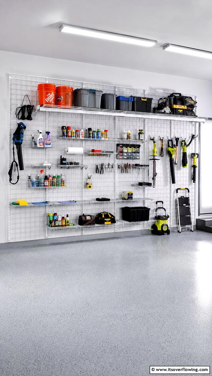 Adjustable Grid Shelving - 30 Garage Shelving Ideas for Clutter-Free Storage