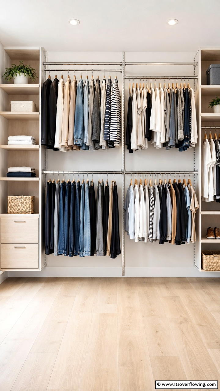 Adjustable Hanging Rods - 30 Dressing Room Ideas for Organized Luxury