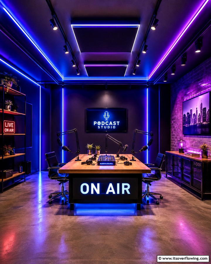 Adjustable Lighting for the Perfect Mood - 25 Podcast Room Ideas for a Professional Setup
