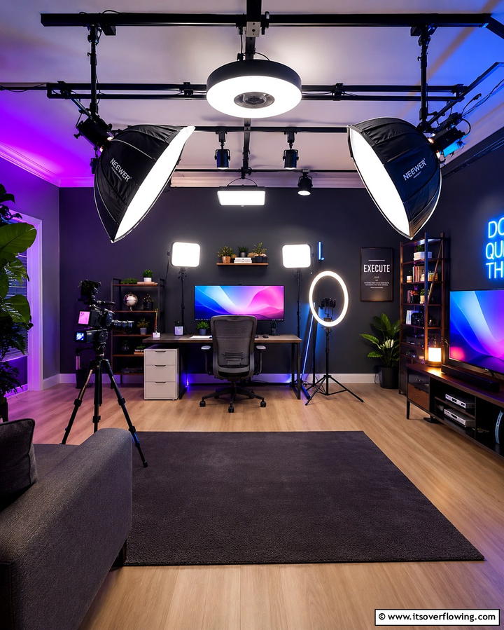 Adjustable Lighting - 25 Podcast Room Ideas for a Professional Setup
