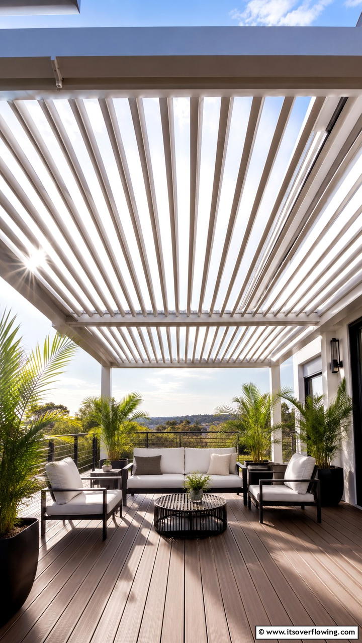 Adjustable Louvered Cover - 30 Deck Roof Ideas for Shaded Outdoor Living