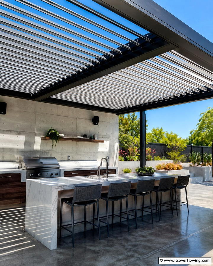 Adjustable Louvers for Precision Control - 25 Pergola Shade Ideas to Transform Your Outdoor Space