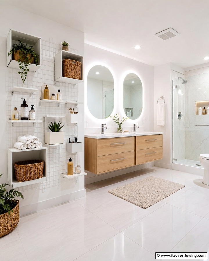 Adjustable Modular Shelves - 30 Small Bathroom Shelving Ideas for Smart Storage