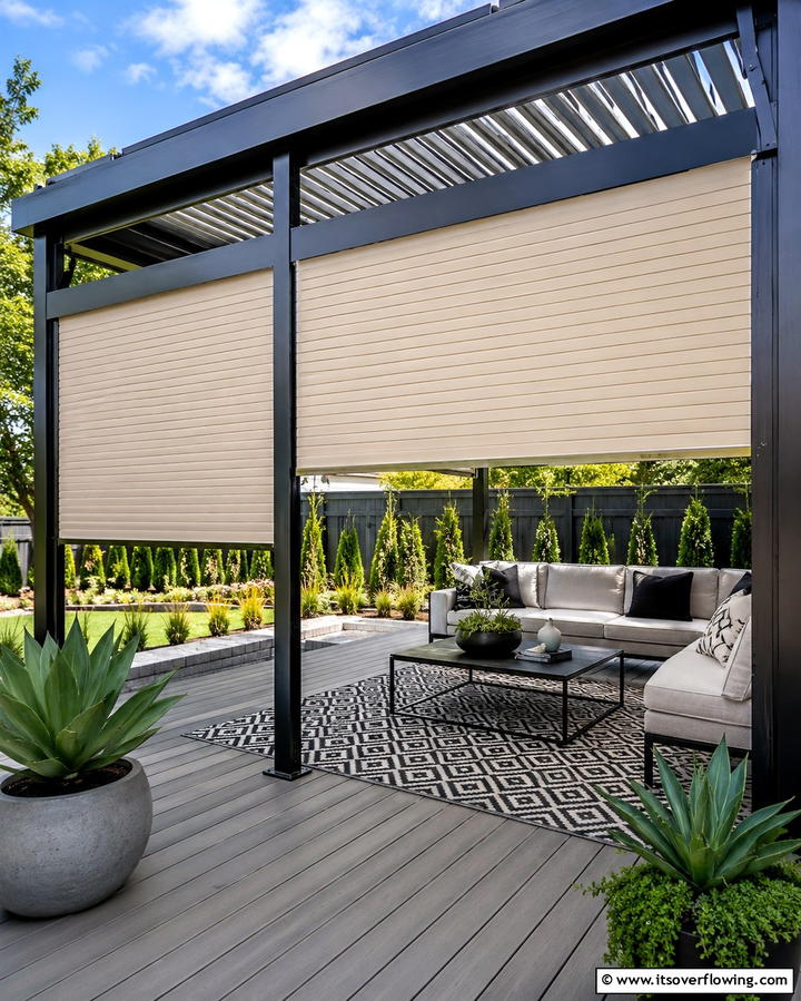 Adjustable Privacy Blinds - 30 Private Deck Ideas for Secluded Outdoor Relaxation Zones