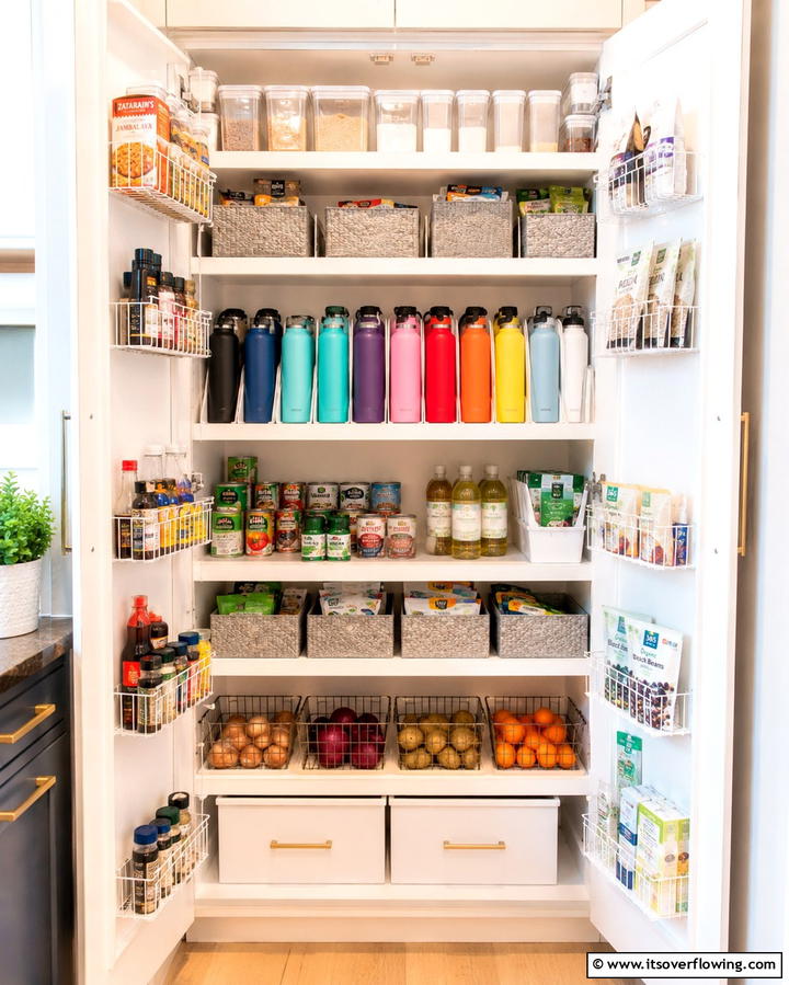 Adjustable Shelf Dividers - 20 Clever Water Bottle Storage Ideas for a Clutter-Free Home