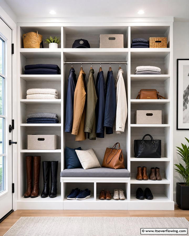 Adjustable Shelves for Versatility - 20 Coat Closet Ideas for Organized Entryways