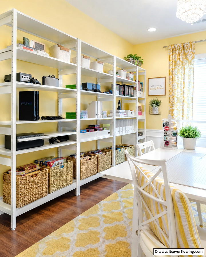 Adjustable Shelving Units - 25 Gamer Girl Room Ideas for a Fun and Stylish Space