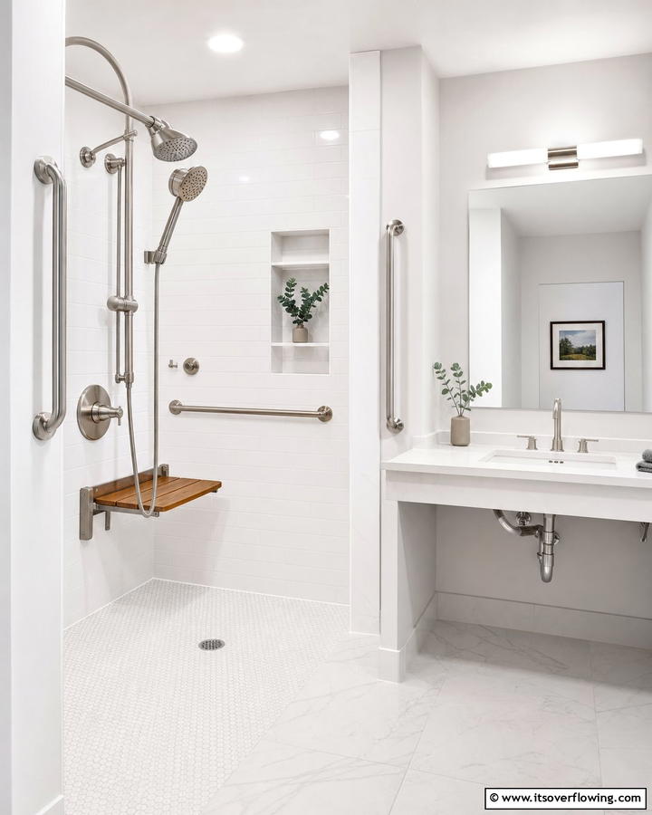 Adjustable Showerheads for Flexibility - 20 Handicap Bathroom Ideas for Accessibility