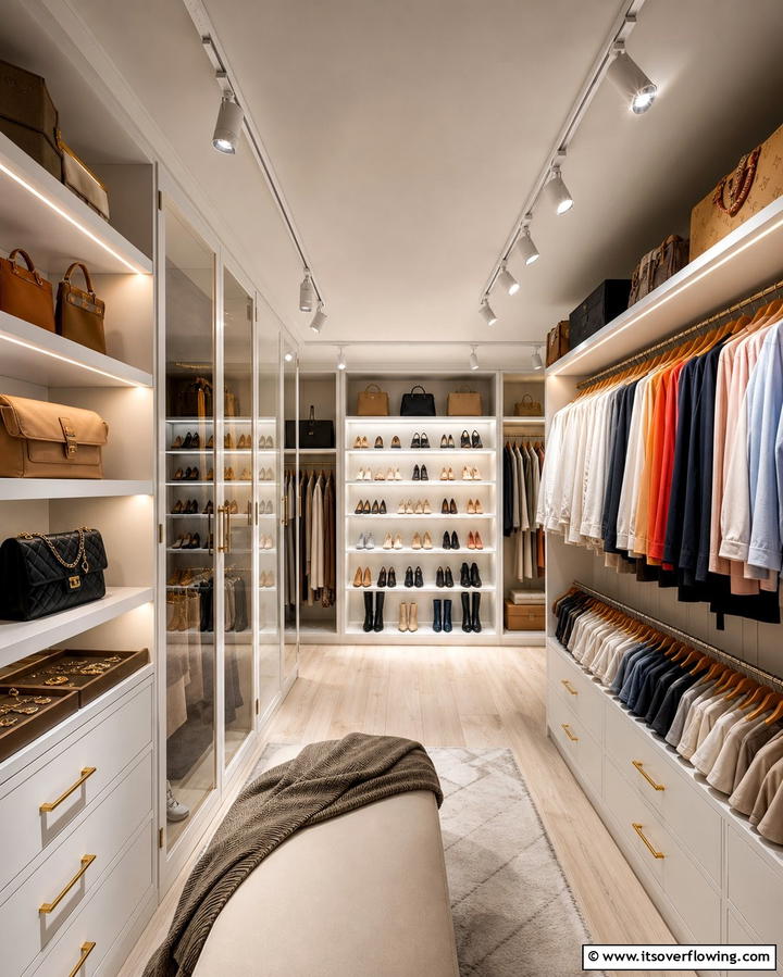 Adjustable Spotlights - 25 Bright Closet Lighting Ideas for Organized Spaces